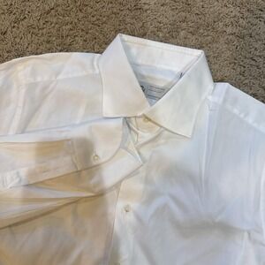 The Armoury Shirt Mens 45 17 3/4 White Solid Spread Collar Dress Long Sleeve